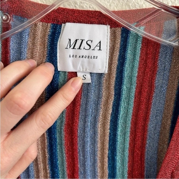 Misa Los Angeles Rafael Striped Long Sleeve Midi Dress - Picture 7 of 8